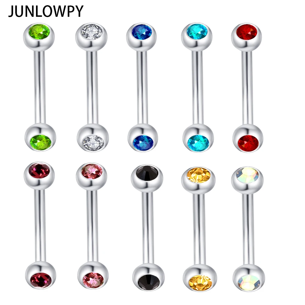 JUNLOWPY Black Gold Silver Eyebrow Piercing 16G Ball Banana Eyebrow Ring Labret Bars Hypoallergenic Surgical Steel Body Jewelry