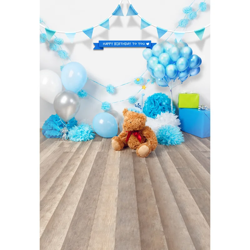 

LIFE MAGIC BOX Photography Backdrops For Photo Studio Blue Balloon White Wood Vinyl Photo Background Birthday S-2080