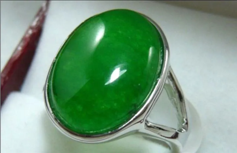 

Stunning green natural jade bead fine gem ring(#6,7,8)