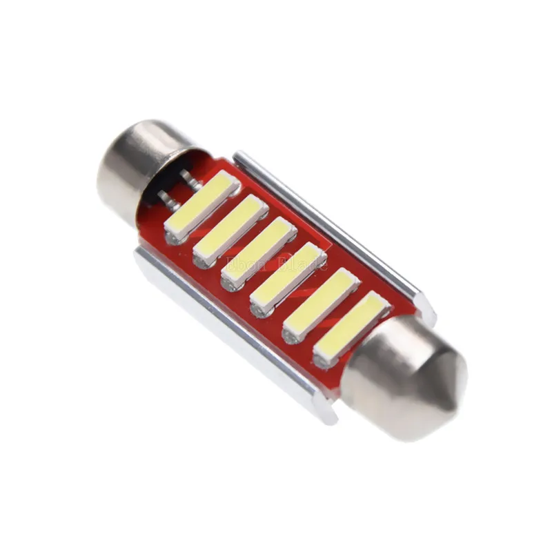 Canbus à prova d'água para interior do carro, 2 x luz branca fria, 41mm, 42mm, 6 smd, festão sv8, 5 c10w, 264, 7020, lâmpadas de leitura, placa de carro, 12v, dc