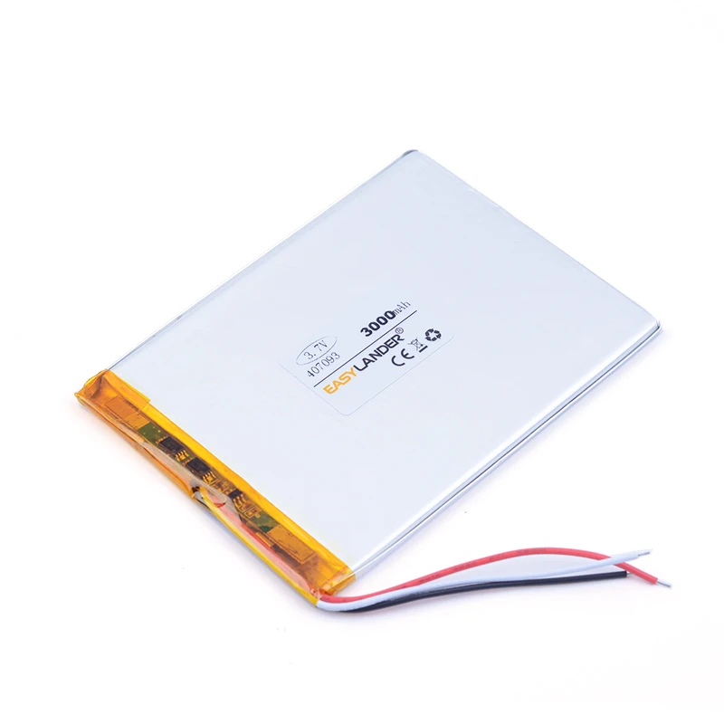 3.7V 407093 3w 3000mah Tablet relacement Battery For 7