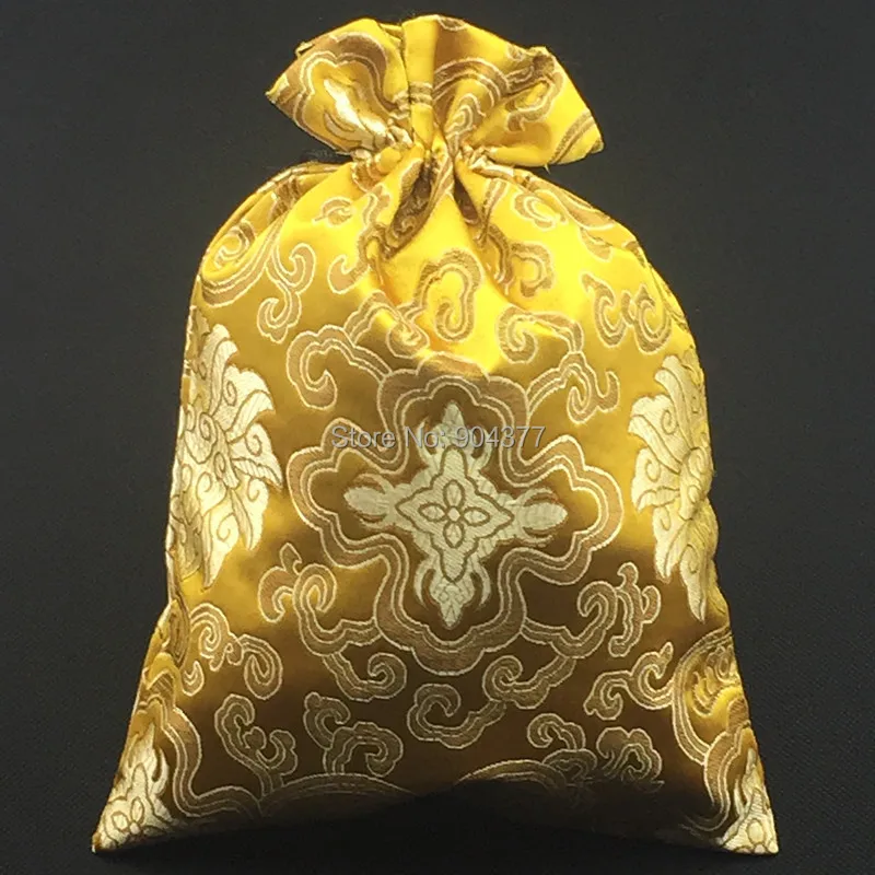 10pcs Extra Large Chinese Silk Brocade Packaging Pouches Drawstring Wedding Party Christmas Gift Bags Luxury Dust Cover