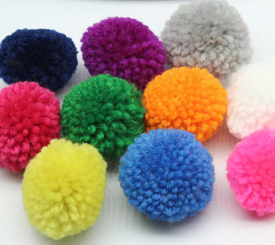 150pcs 35mm-40mm 1.5 inches yarn Pom Pom multi Colour Ethnic charms Traditional supplies