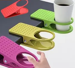 2016 New Home Office Drink Plastic Cup Coffee Holder Desk Cup Holder Clip Lap Table Folder Reading Creative Design Table Manager