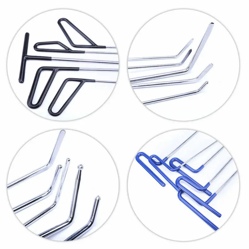 PDR 10 sztuk narzędzia Automotive Paintless narzędzia do naprawiania wgnieceń zestaw usuwacz wgnieceń PDR grad Repair Tool Metal Tap Down PDR pręty