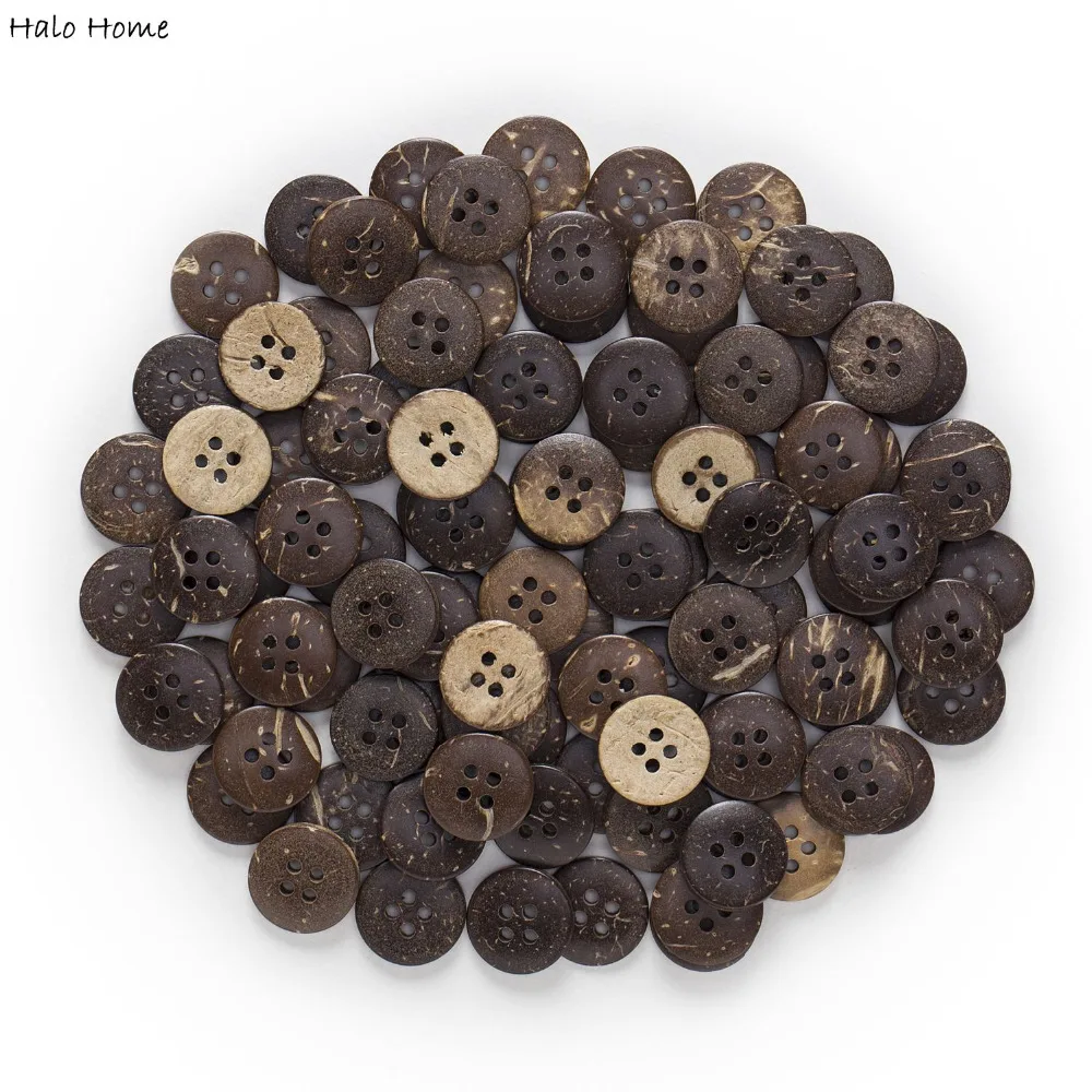 2/4 Hole 10-30mm 20-100pcs Brown Coconut Shell Buttons Home Fabric Clothing Decor Sewing Scrapbooking Card Making DIY
