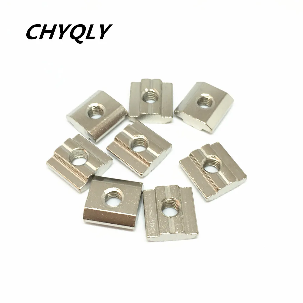 

50pcs 30-M3M4M5M6M8 T Sliding Block Square Nuts for 3030 Aluminum Profile Slot 8mm Zinc Coated Plate