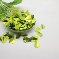 1000pcs 8*13mm Cup Oval Folded Sequins Horse Eyes Shape For Crafts Loose Paillettes Diy Wedding Sewing Accessories Yellow Green