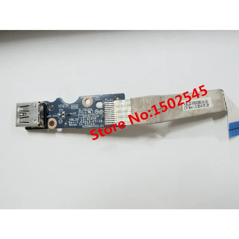 

Free Shipping Original Laptop USB Interface Board for HP ZBOOK 15 ZBOOK 15 G2 USB Board with cable LS-9243P