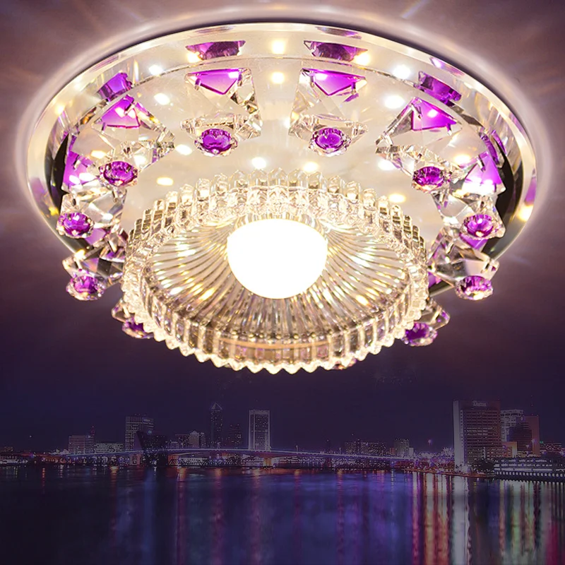 

Modern palette Circle led crystal ceiling lamp home deco aisle corridor entrance hallway glas ceiling lights fixture