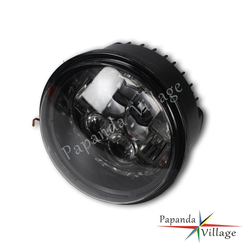 Black Motorcycle LED Headlight White Light Scooter Position Light High/Low Beam Daytime Running Light for Primavera 50 125 150