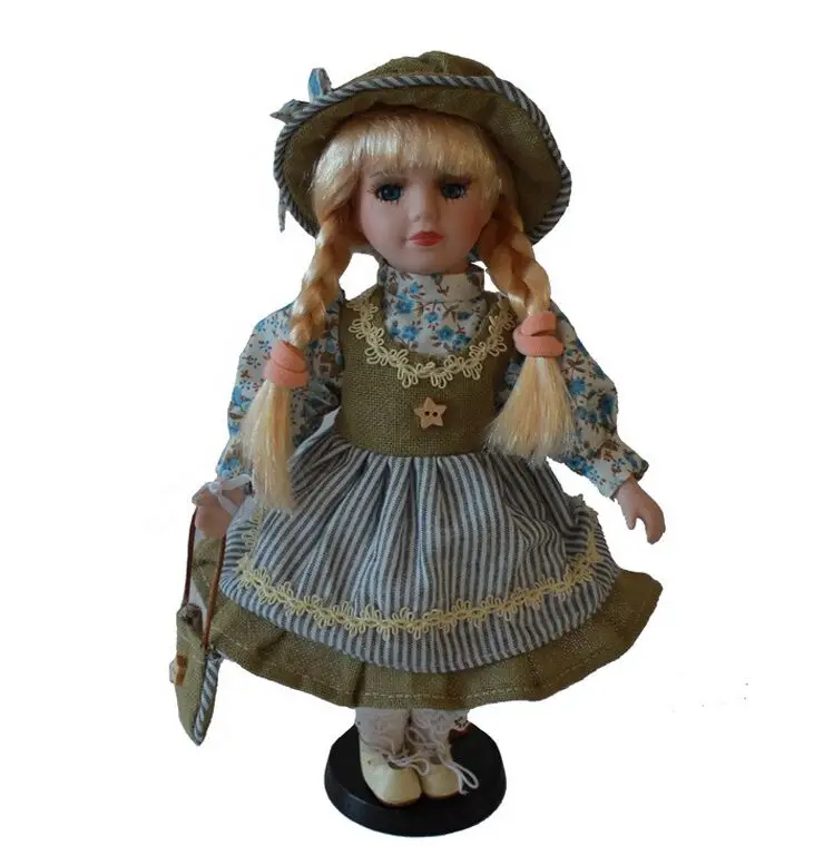 

30cm rural Field Village porcelain Leisur girl doll European ceramic doll style home decoration Christmas gifts