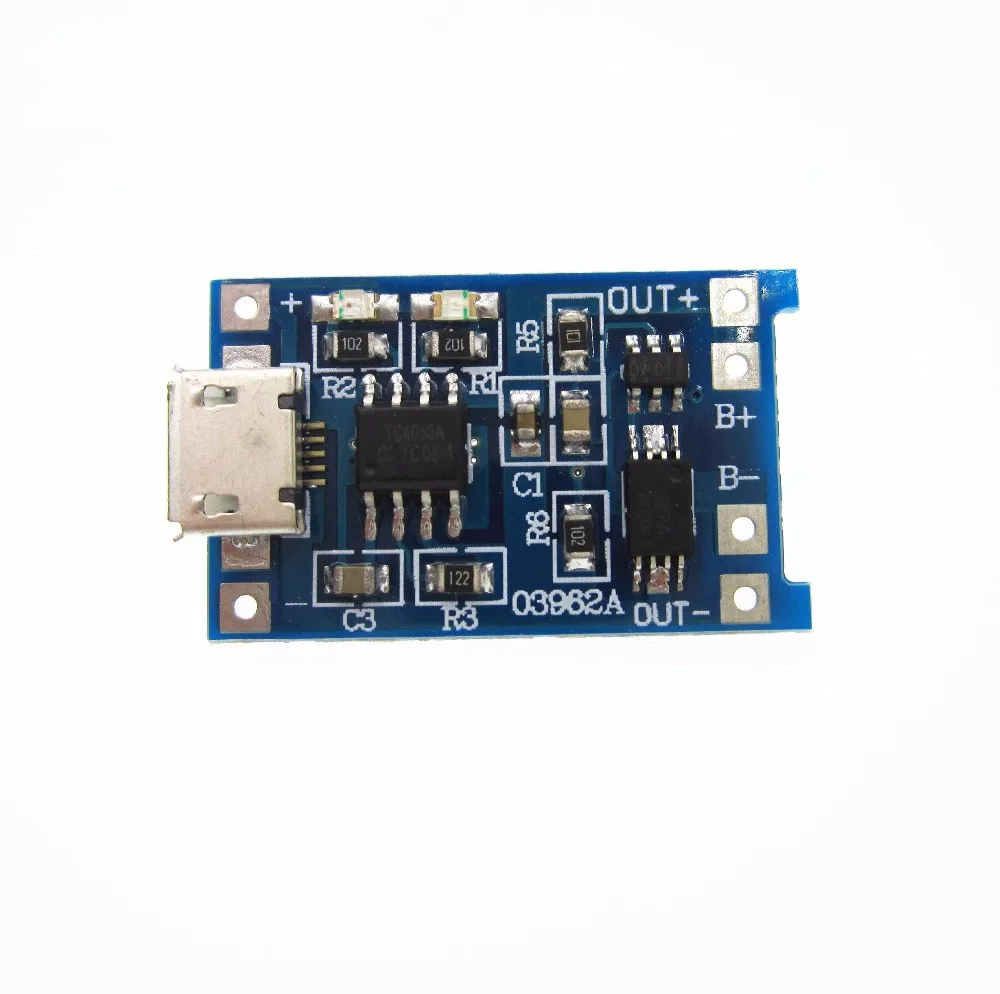 

100pcs/lot 5V Micro USB 1A 18650 Lithium Battery Charging Board With Protection Charger Module