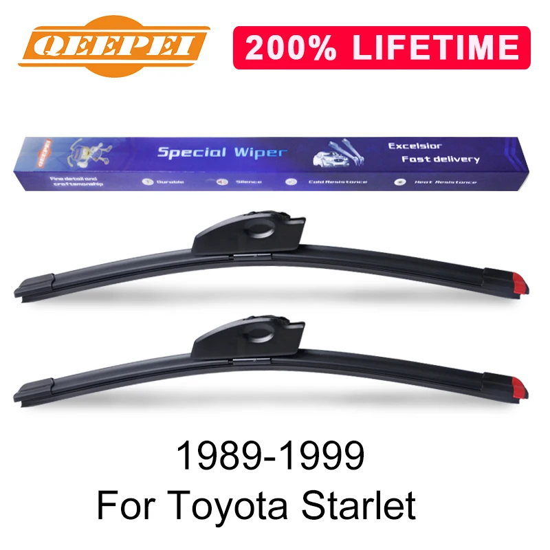 

QEEPEI Replace Wiper Blade For Toyota Starlet 1989-1999 Silicone Rubber Windshield Windscreen Wiper Auto Car Accessories