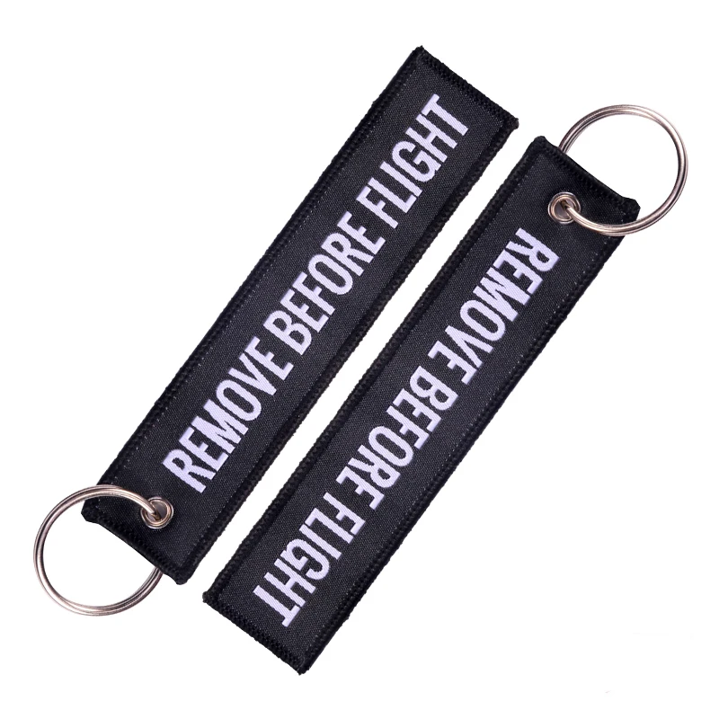 3PC Remove Before Flight Keychains for Aviation Gifts Jacqurad Woven customize keyring Special Luggage Tag Jewelry sleutelhanger