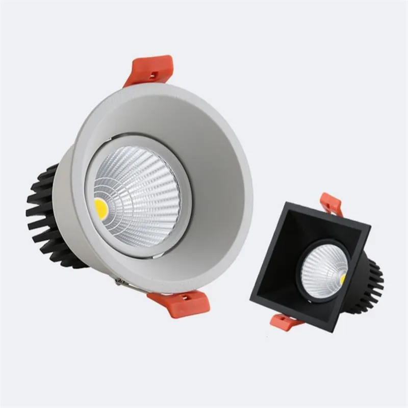 Round /Square Super 12W High quality Dimmable Downlights +Power Supply Fixture Recessed Ceiling Down Lights Home Lamps 110V/220V