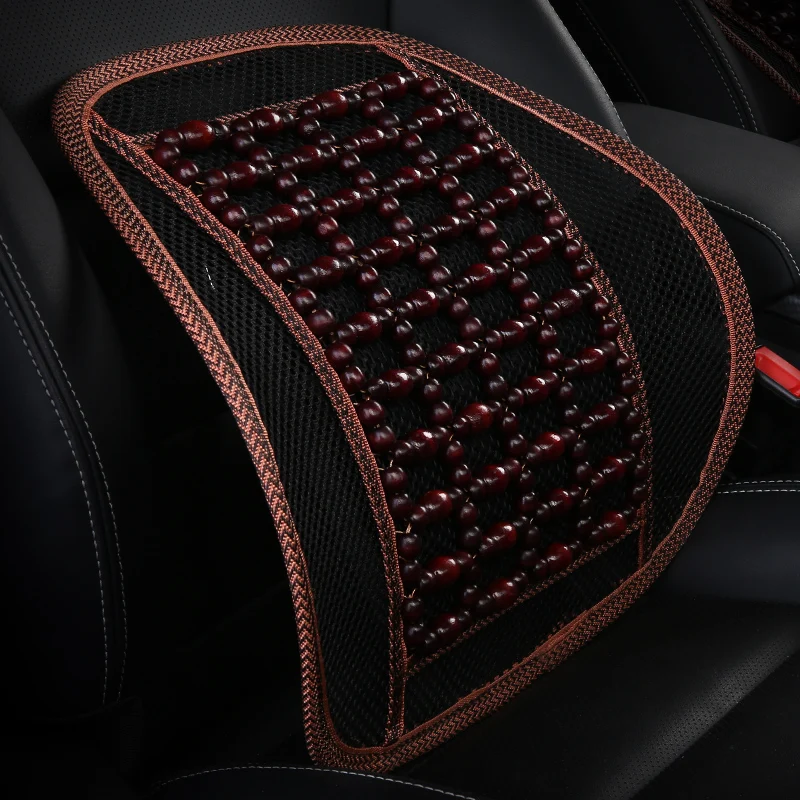 Breathable car waist cushion for leaning on of drivers wooden bead waist support summer back massage waist cushion car seat wais