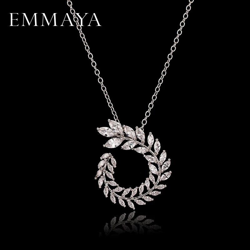 EMMAYA 2017 חדש אופנה יפה גדול בציר CZ פרח רומן צלב שרשרת לנשים יוקרה אלגנטי שרשרת תכשיטים