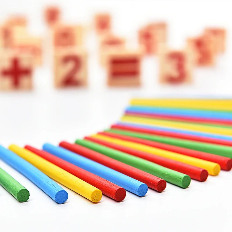 Houten speelgoed voor kinderen Educatief wiskundespeelgoed Voorschoolse vroege leren Speelgoed Kind Houten spel Familiespellen Wiskunde Verlichting Sticks
