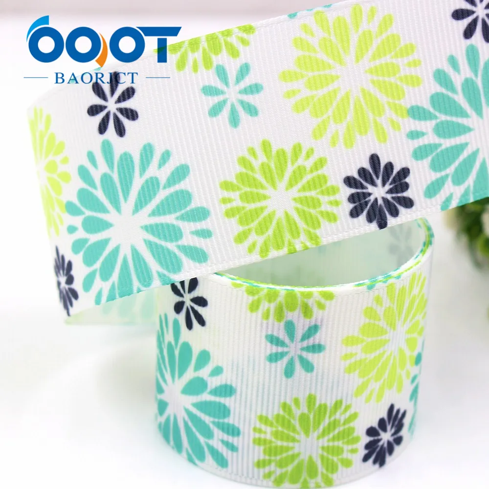 1-1/2 ''38Mm Bloemen Gedrukt Grosgrain Lint, diy Handgemaakte Haaraccessoires Materiaal Bruiloft Gift Wrap Party 184216