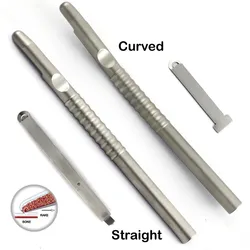 1 Pcs Dental Implant Bone Scraper Instrument Stainless Steel Tool Surgical Collector Straight and Curved for Choose