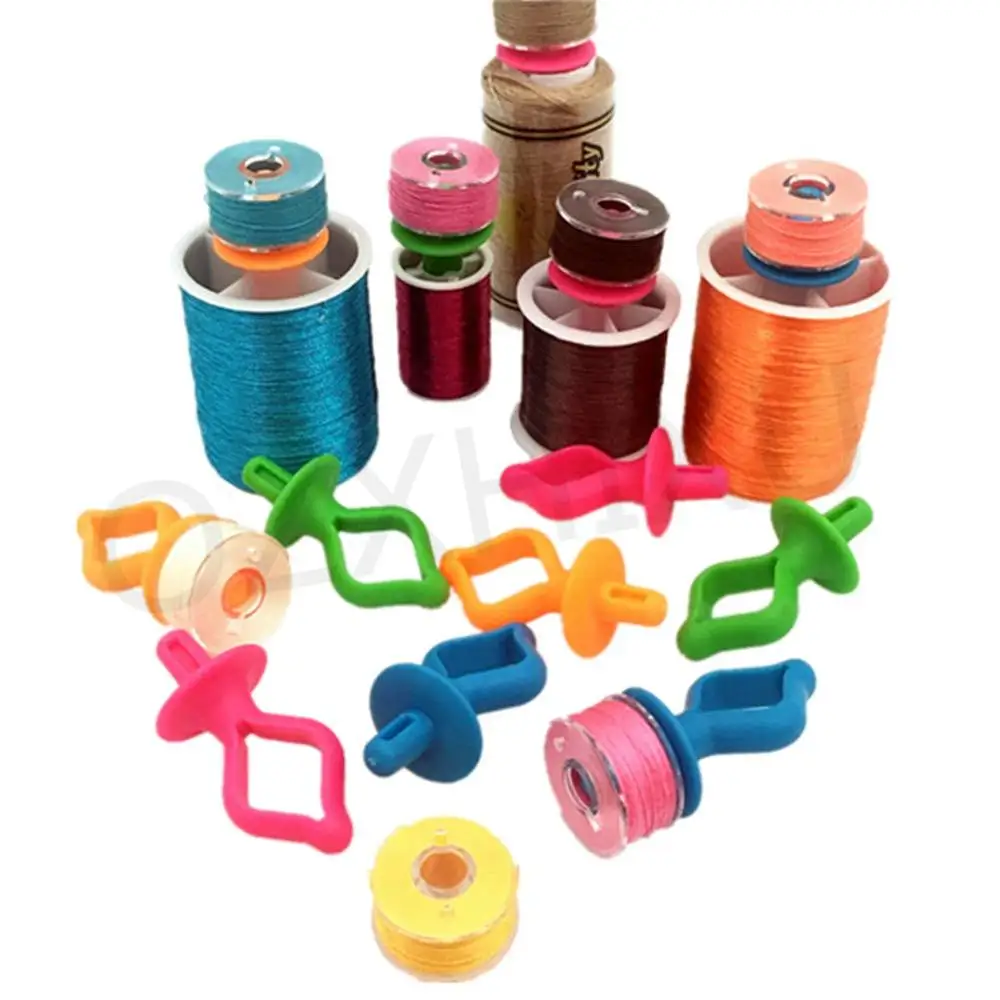 12 Pieces Silicone Bobbin Holder Holders Keeping Bobbin Thread Tails Under Control Sewing Tools Bobbin Clamps Clips Holders