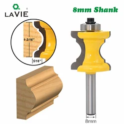 LAVIE 1PC 8mm Concave Radius Milling Cutters Convex Column Line knife Molding Router Bit Tenon Cutter for Woodworking MC02035