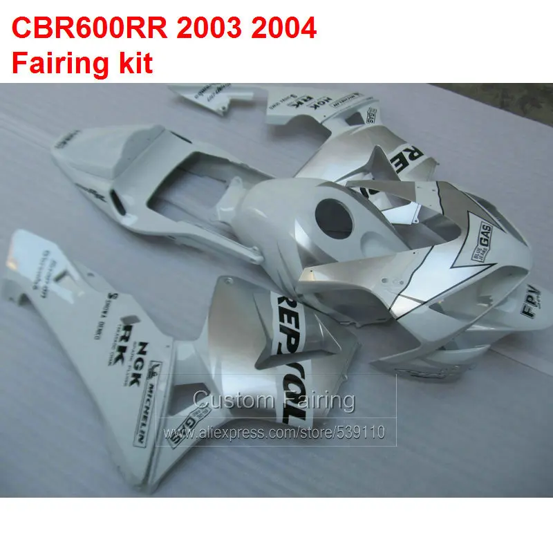 

Moto Fairings For HONDA CBR600RR 03 04 INJECTION MOLDED ( Peral White ) fairing kit +7GiftsTP10