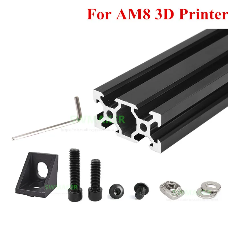 

1 set AM8 3D Printer Aluminum Metal Extrusion Profile Frame with Nuts Screw Bracket Corner for Anet A8 3D printer parts