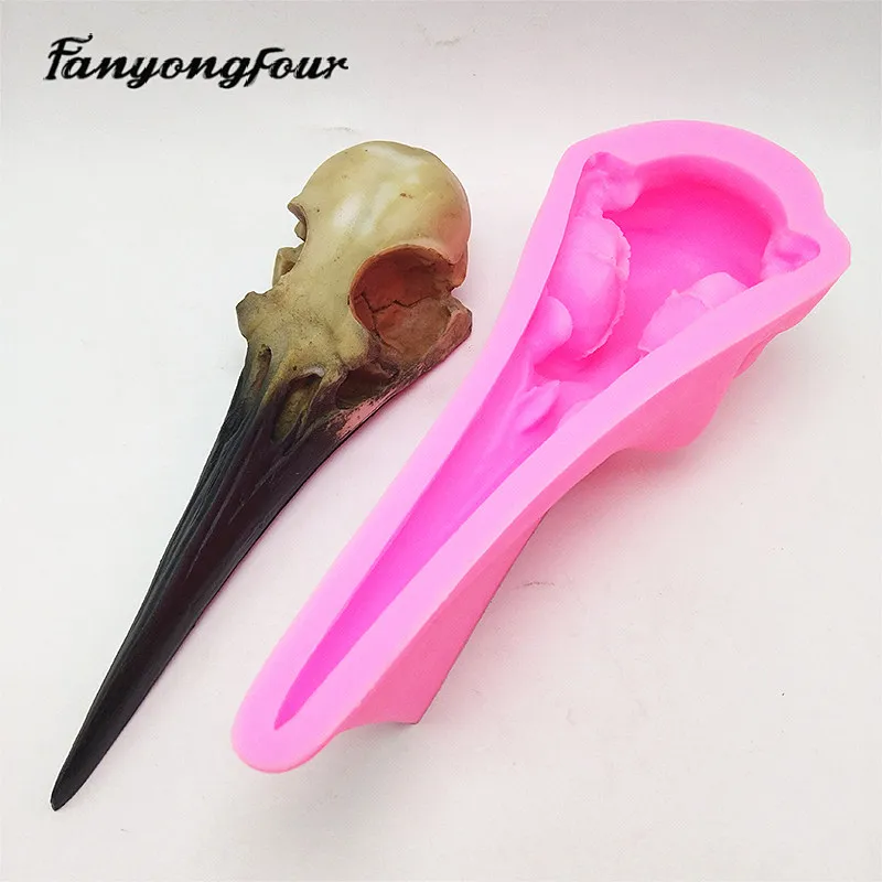 Silicone mold bird skull DIY handmade resin gypsum aromatherapy candle concrete crystal drop glue mold production handicraft