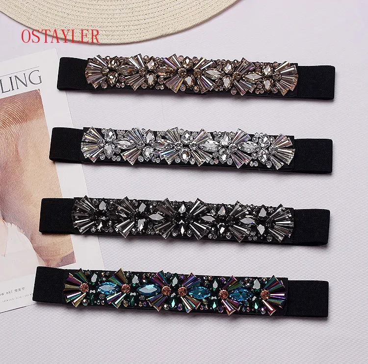 Colorful Glass Rhinestone Corset Belt Crystal Flower Bead Waist Belts Women Waist Belt Accessories Ladie Corset Strap Waistband