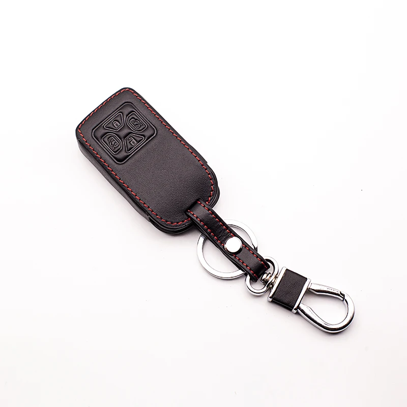 Leather Car Key Cover Car Wallet For Toyota Noah Mark X RAV4 Estimate Corolla Yaris 4 Button Keyless Smart Protect Shell