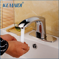 KEMAIDI Design Hot And Cold Automatic Hands Touch Free Sensor Faucet Bathroom Sink Tap Bathroom faucet Brass Material