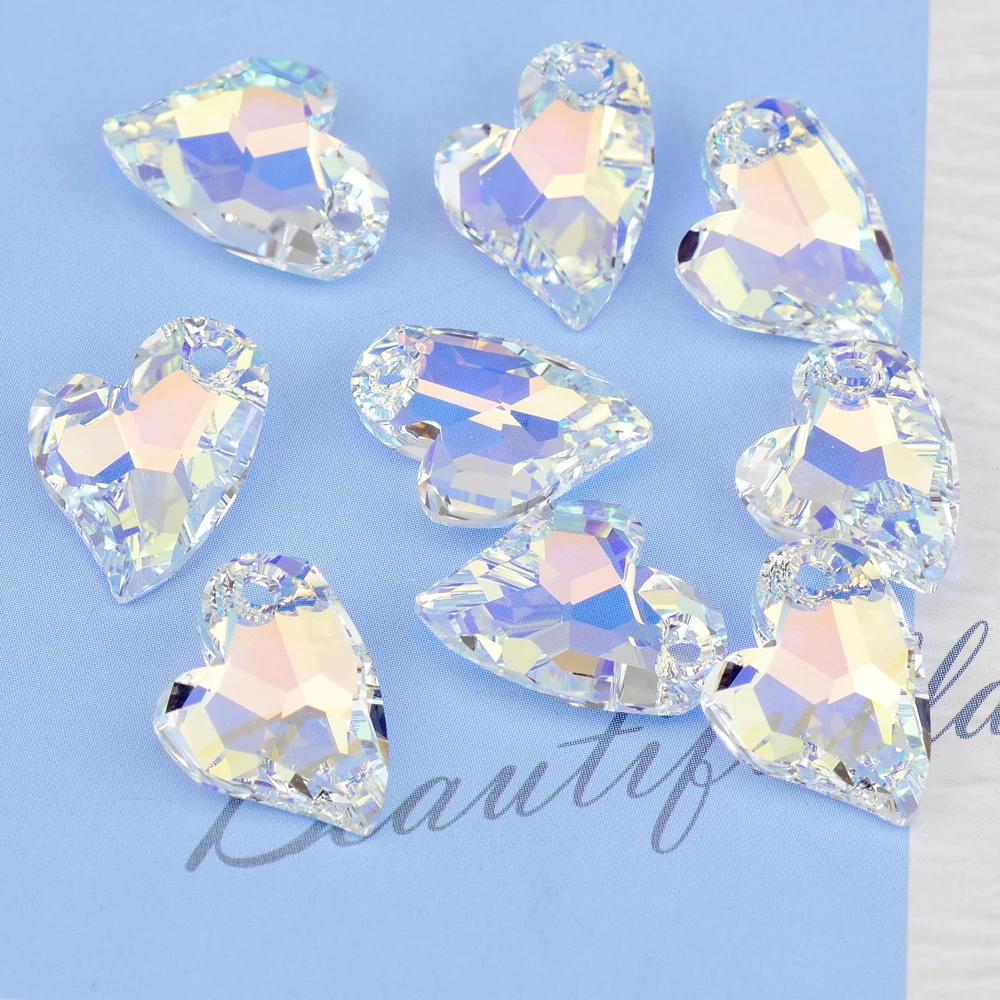 (1 piece) 6261 Devoted 2 U Heart Pendant Loose Beads Genuine Crystals from Austria for DIY Jewelry Accessories Making