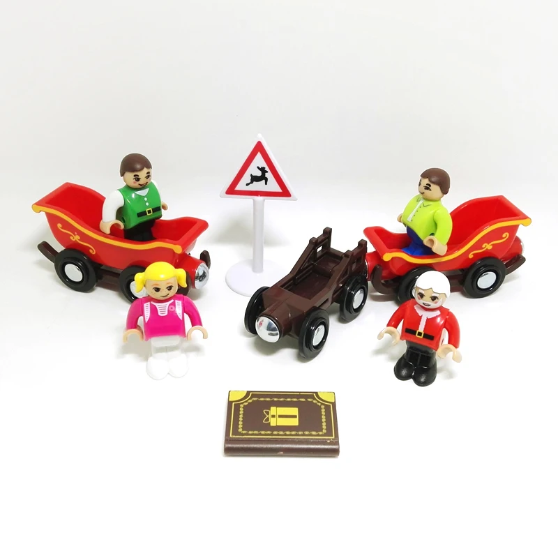 9 teile/satz Weihnachten holz magnetische zug kompatibel mit holz schiene auto zug Santa trolley kinder frühen puzzle spielzeug B162