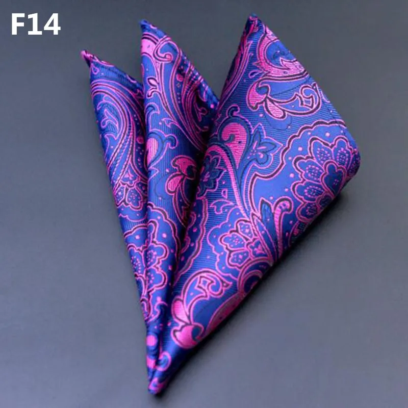 Hot 25*25cm Men\'s Suits Handkerchiefs Polyester Floral Printed Pocket Square Polka Dots Hankies Men Business Casual Square Towel