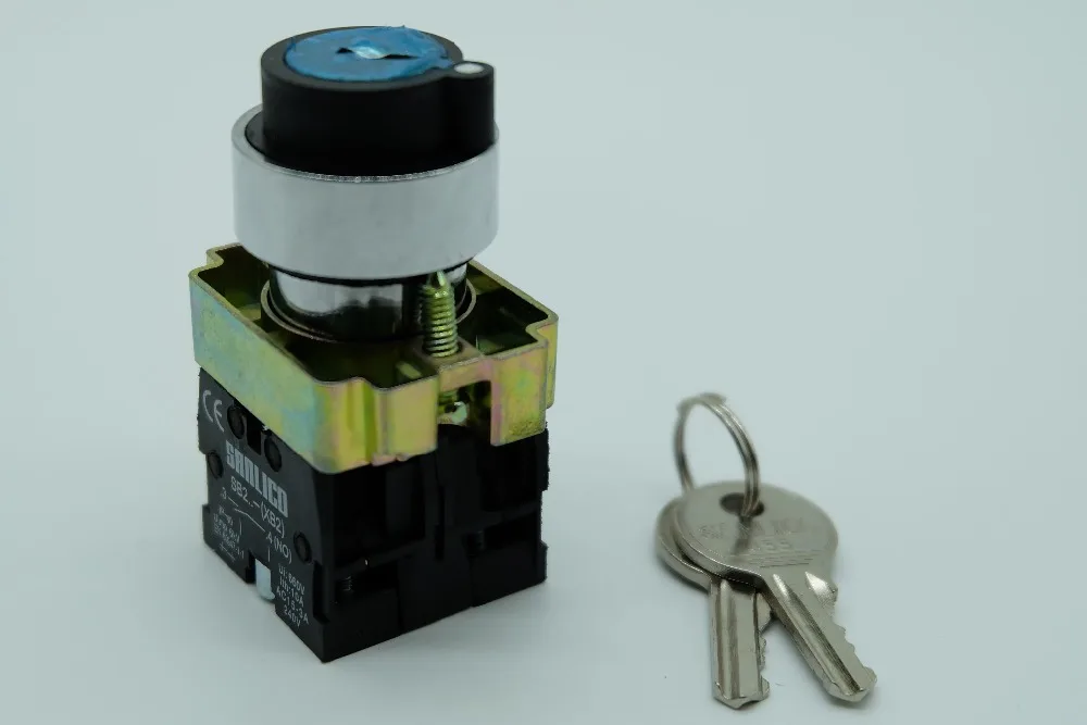Metal Key Switch Selector Switch Rotary Switch Knob Switch Two or Three Position Standard Handle SB2 LA68B XB2BG21 BG33 Ø22mm