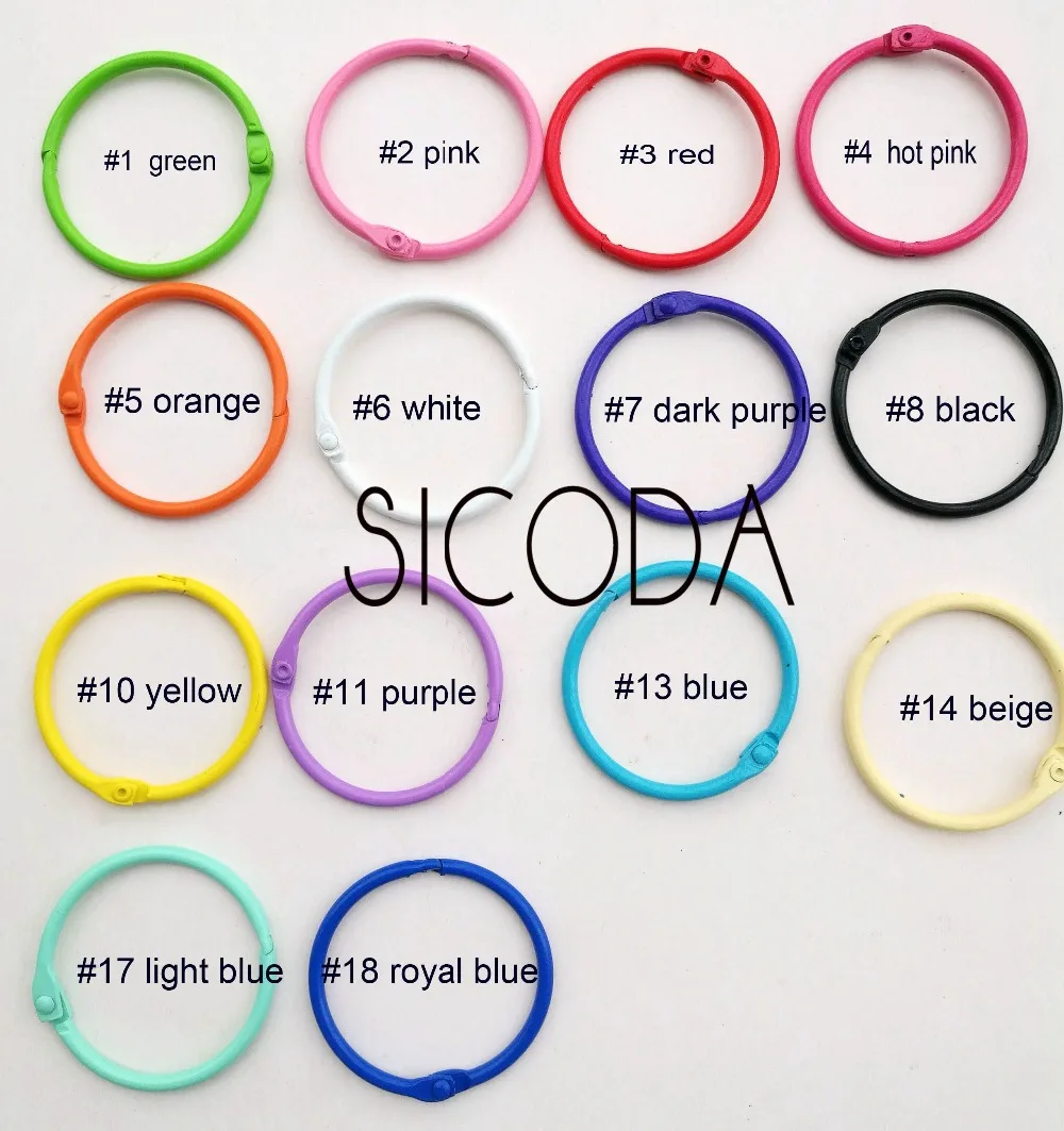 SICODA DIY 페인트 오프닝 링 후프 다리미, DIY 앨범, 느슨한 잎 오프닝 링 걸쇠, 책 후크, 45mm, 10 개