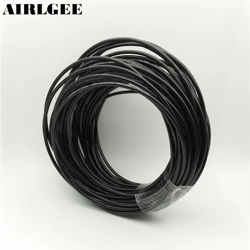 

4mm OD 2.5mm Inner Dia Black PU Tube Hose Pipe 25m 82ft for Pneumatics