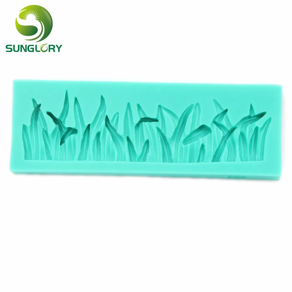 3D Fondant Silicone Mold Green Grass Silicon Sugar Craft Mould Decorating Silikon Gum Paste Soap Mold For Cake Decoration