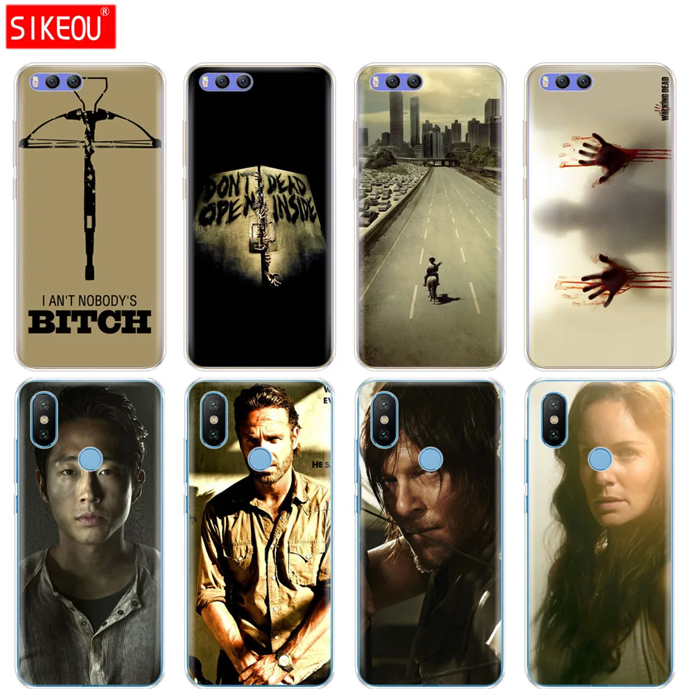 Silicone Cover Case For Xiaomi Mi A1 A2 5 5S 5X 6 Mi5 MI6 NOTE 3 MAX Mix 2 2S walking dead