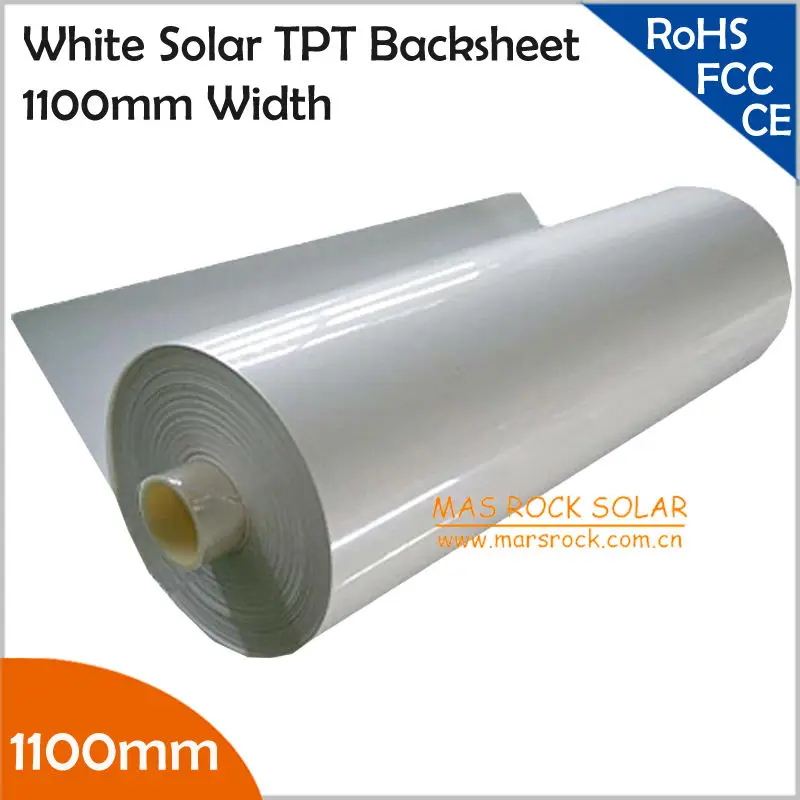 5Meter/Lot Wholesale 1100mm Solar Back Sheet, 0.35mm Thickness PV Back Sheet, Solar White TPT for Encapsulation Solar Panel, TUV