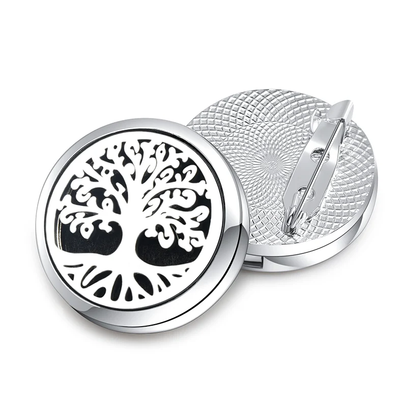 Brooches Aroma Diffuser Tree Of Life High Quality Magnetic Essential Oil Aromatherapy Perfume Lockets Brooches Pendant Jewelry