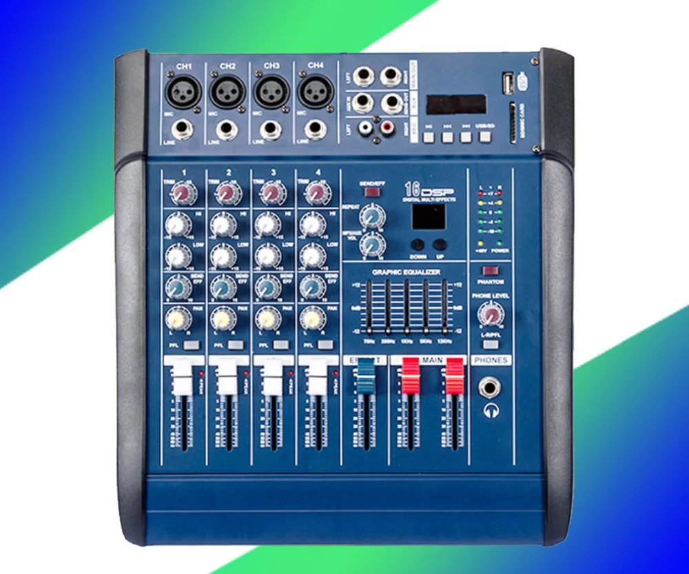 Mixer with Bluetooth Amplifier PMX402D Stage Microphone USB Mixer