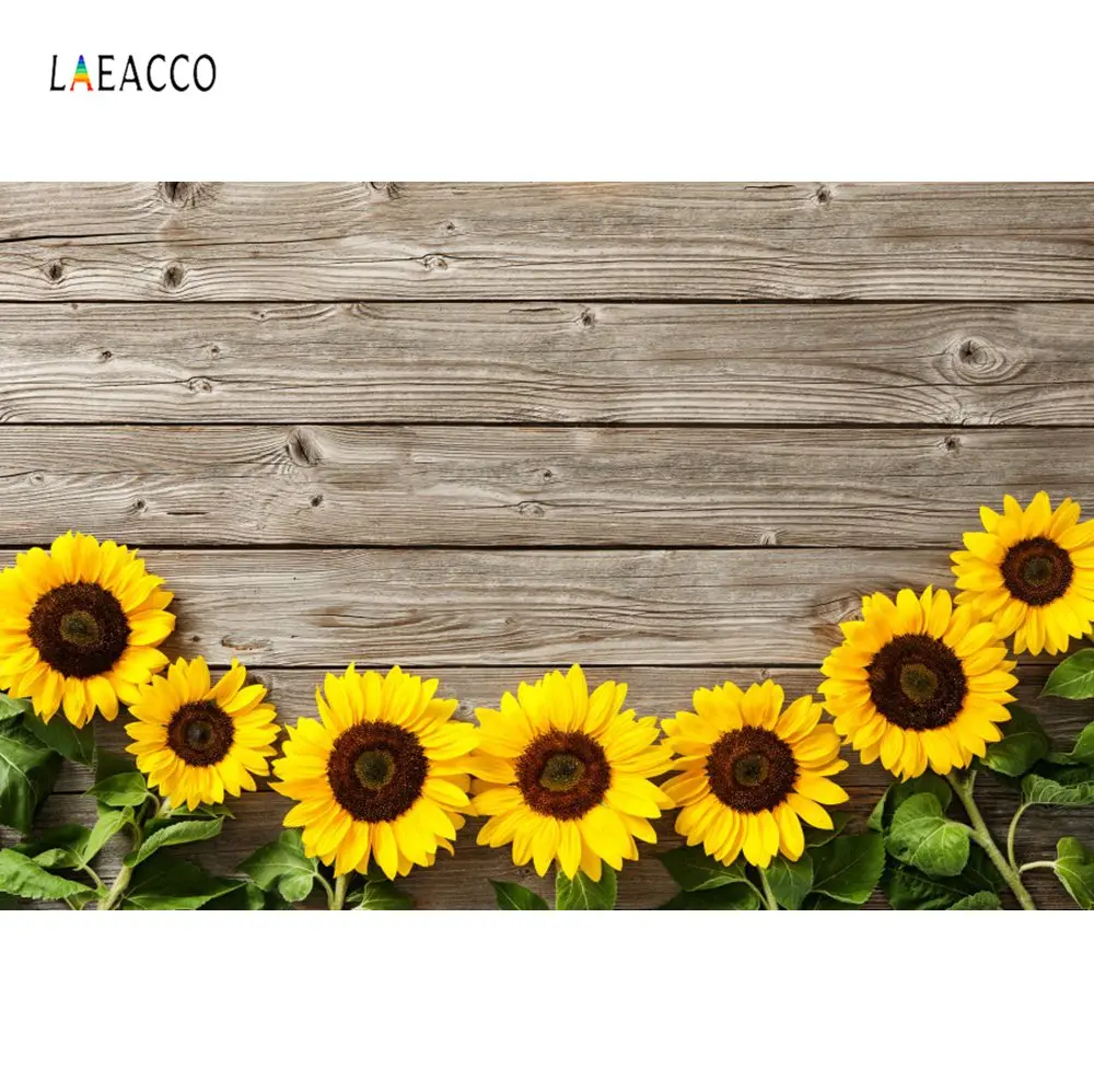 Laeacco Виниловый фон для фотосъемки с изображением подсолнуха из лиственных пород для детского портретного фото фон для фотосессия Фотостуди...