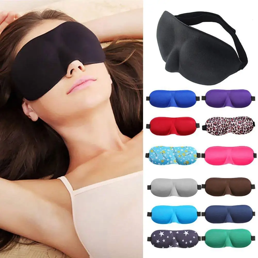 Masque de sommeil naturel 3D pour hommes et femmes, bandeau pour les yeux portable doux, couverture de fard à barrage, patch pour les yeux d'ombre, bandeau pour les yeux de voyage, 1PC