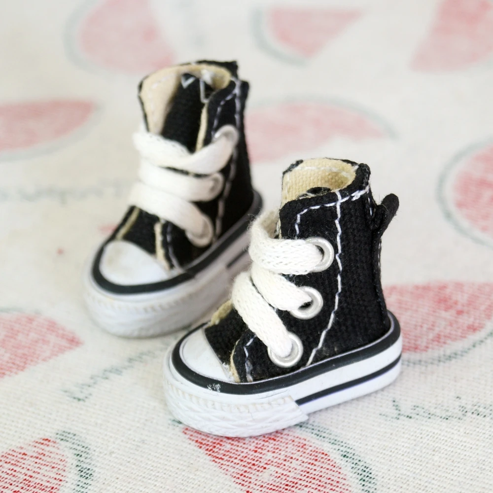 

Black Sneakers Boots Canvas Shoes Flats For 1/6 12" Bly the Doll Jecci Five Icy Doll FREE SHIPPING HEDUOEP