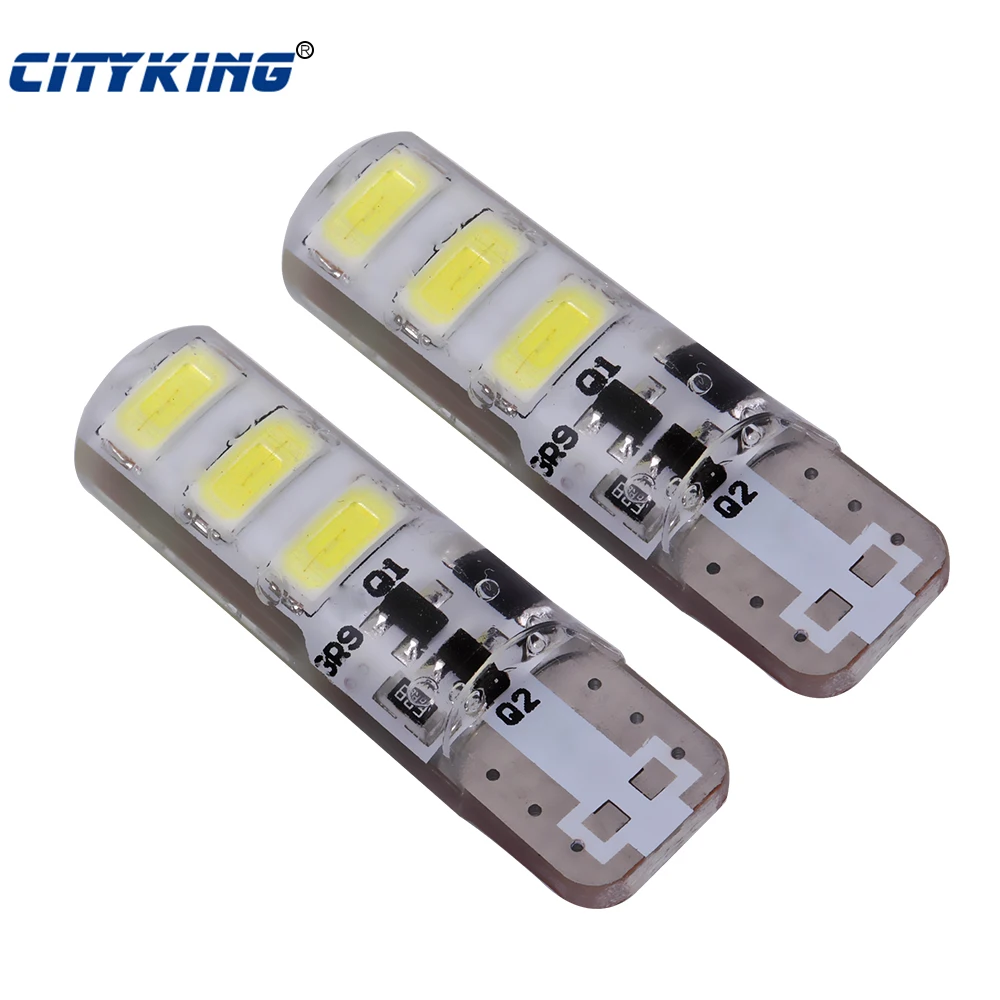 2pcs W5W 194 T10 LED Strobe 6LED 5730 Smd Car Flash Silicone Interior Light Clearance Bulbs Back-up Reverse Parking Signal Lamp