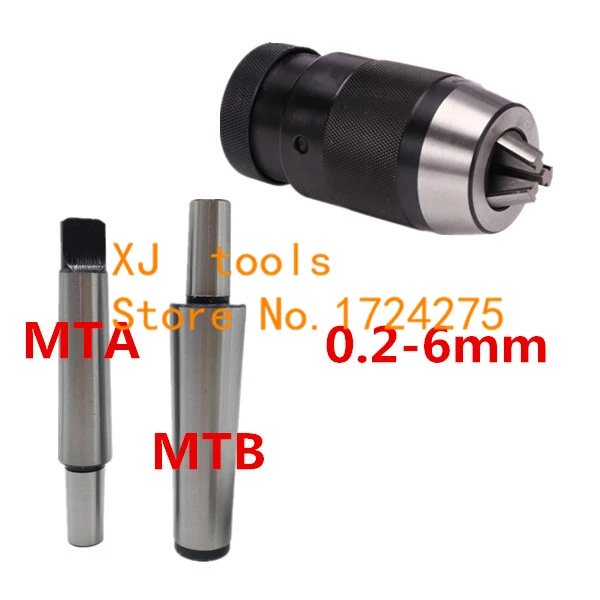 1 SET Drill Chuck 0.2-6mm B10 with morse tapper arbor MT1/MT2/MT3/MT4 0.6-6mm Automatic Locking Chuck Self Tighten chuck