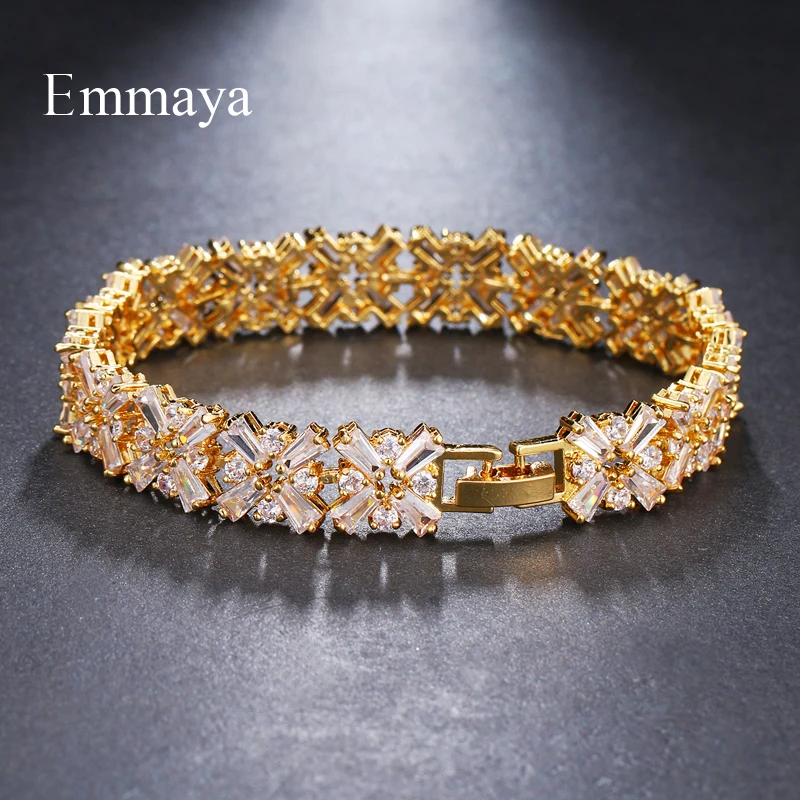 Emmaya Bracciale di lusso Braccialetti di cristallo per le donne Bracciali e braccialetti con ciondoli Gioielli da sposa femminili